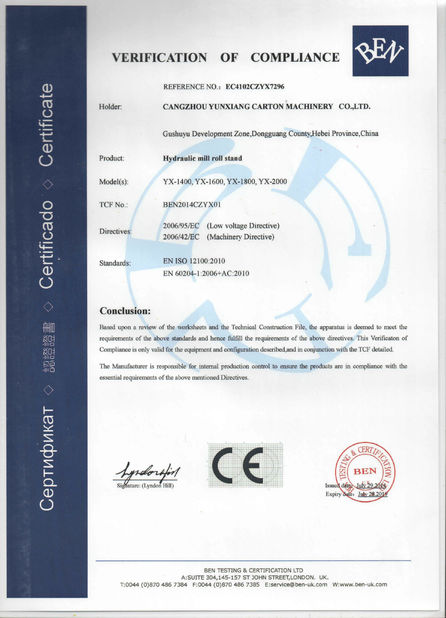 Chine CHINA YIKE GROUP CO.,LTD Certifications